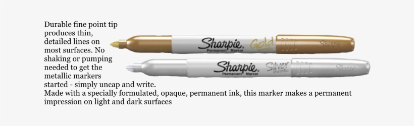 Durable Fine Point Tip Produces Thin, Detailed Lines - Marker Perm Fine Sh Silve, transparent png download