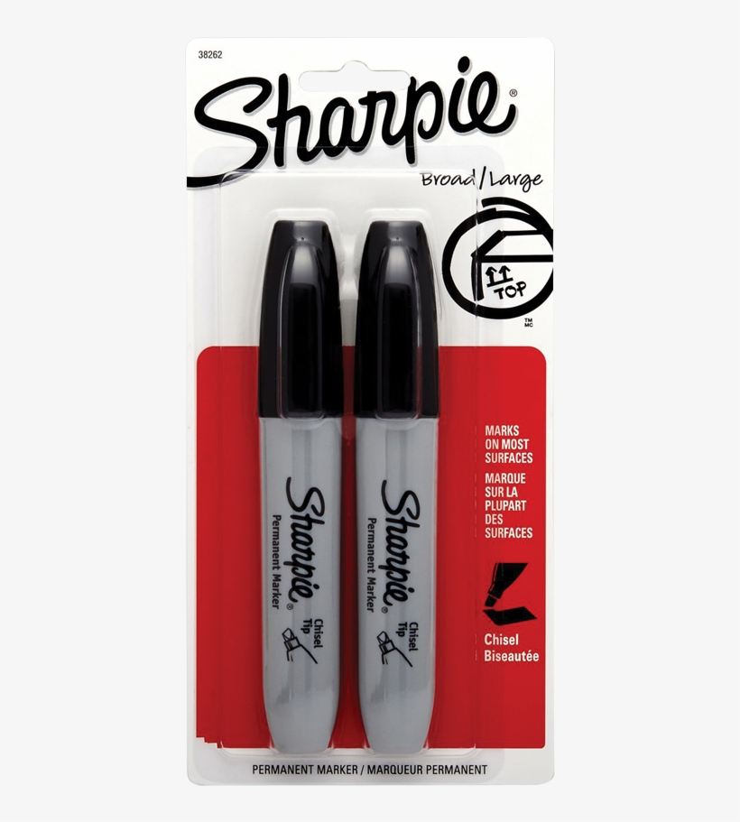 Product Image - Sharpie Chisel-tip Permanent Markers, Black, Pack, transparent png download