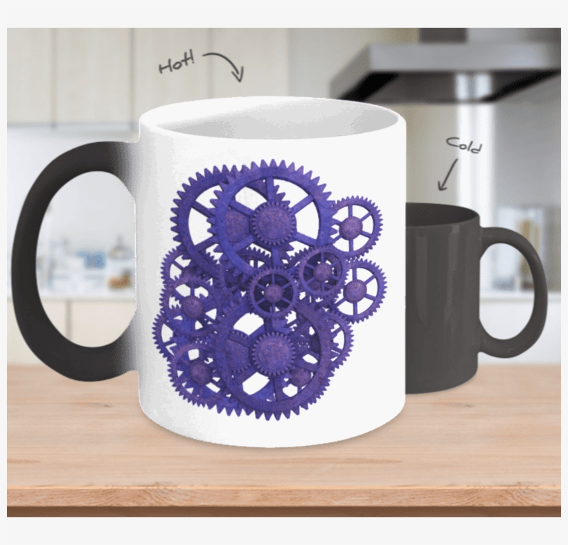 Steampunk Glowing Gears Color Changing Mug - Thanks For Being My Girlfriend, transparent png download