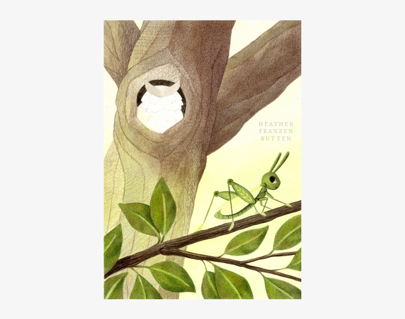 5) Grasshopper And Tree Using The Same Green Pencils, - Color, transparent png download