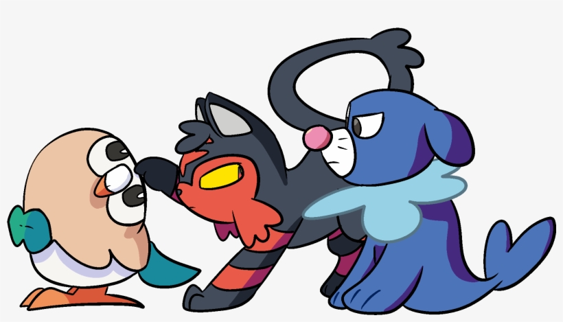 Rowlet Litten Popplio By Spectrumspace-da24r86 - Litten Popplio Or Rowlet, transparent png download