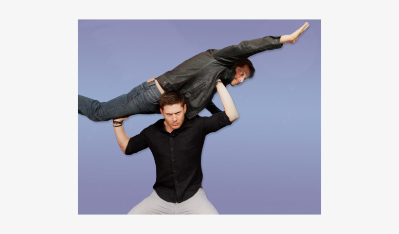 Jensen Ackles Misha Collins Cockles Photo Op Supernatural - Misha Collins, transparent png download