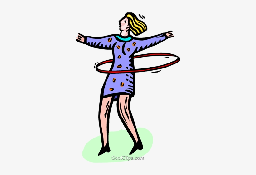 Woman With A Hula Hoop Royalty Free Vector Clip Art - Clip Art, transparent png download