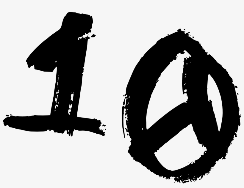 Free Library Central Tags Number Symbol - Numero 10 En Graffiti, transparent png download