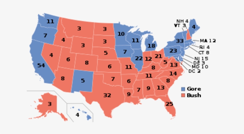 2000 Presidential Election - 2016 Election Map, transparent png download