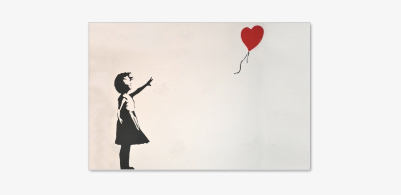 Banksy Balloon Girl Canvas Art - Girl Balloon Wall Sticker, transparent png download