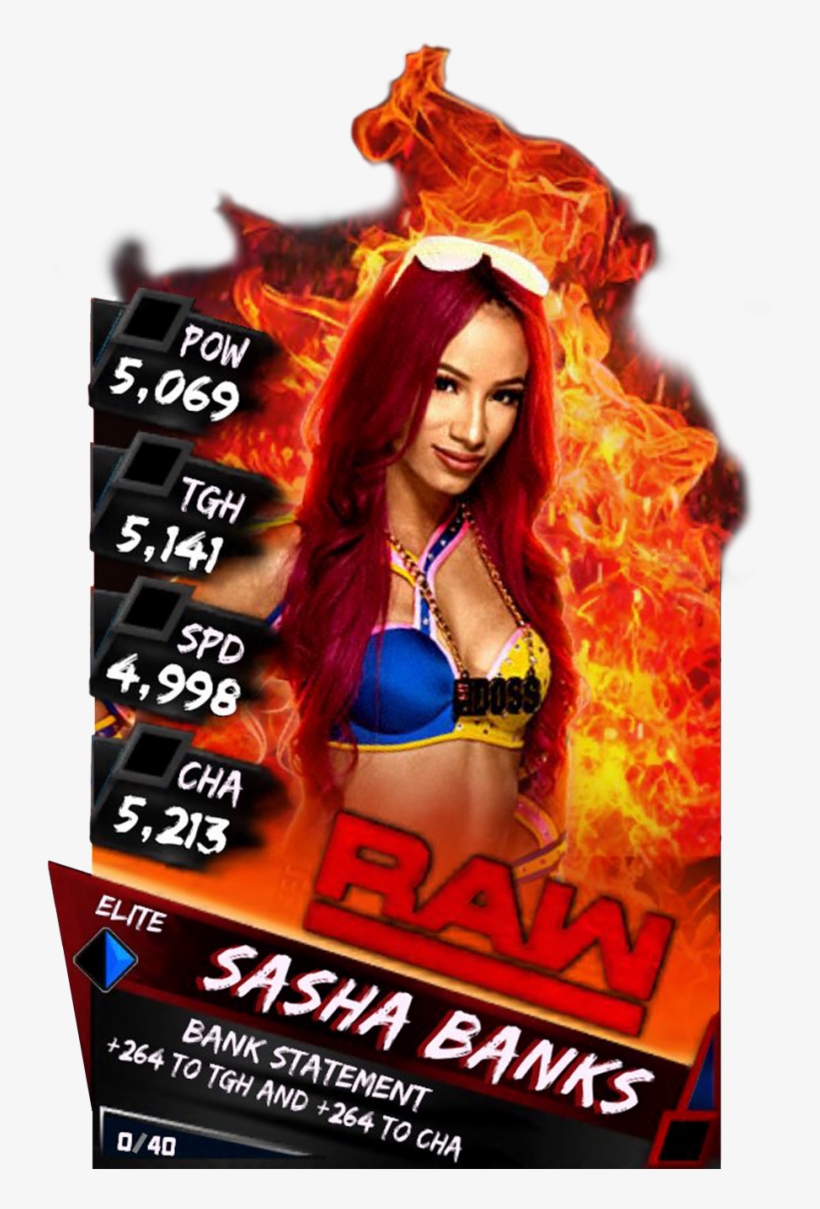 Supercard Sashabanks S3 Elite Raw 9626 - Wwe Supercard Elite Seth Rollins, transparent png download