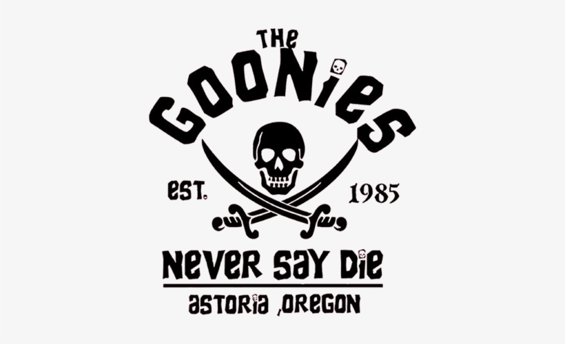 Goonies Never Say Die Quote Goonies Never Say Die - Black Skull And Crossbones Mousepad Png Image |  Transparent Png Free Download On Seekpng
