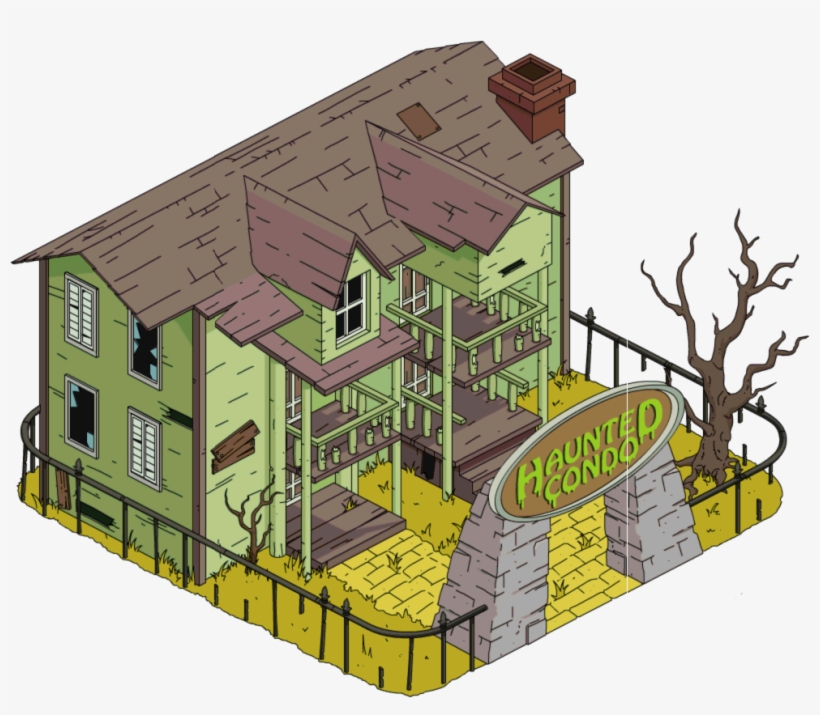 Tapped Out Haunted Condo - Simpsons Tapped Out Buildings, transparent png download