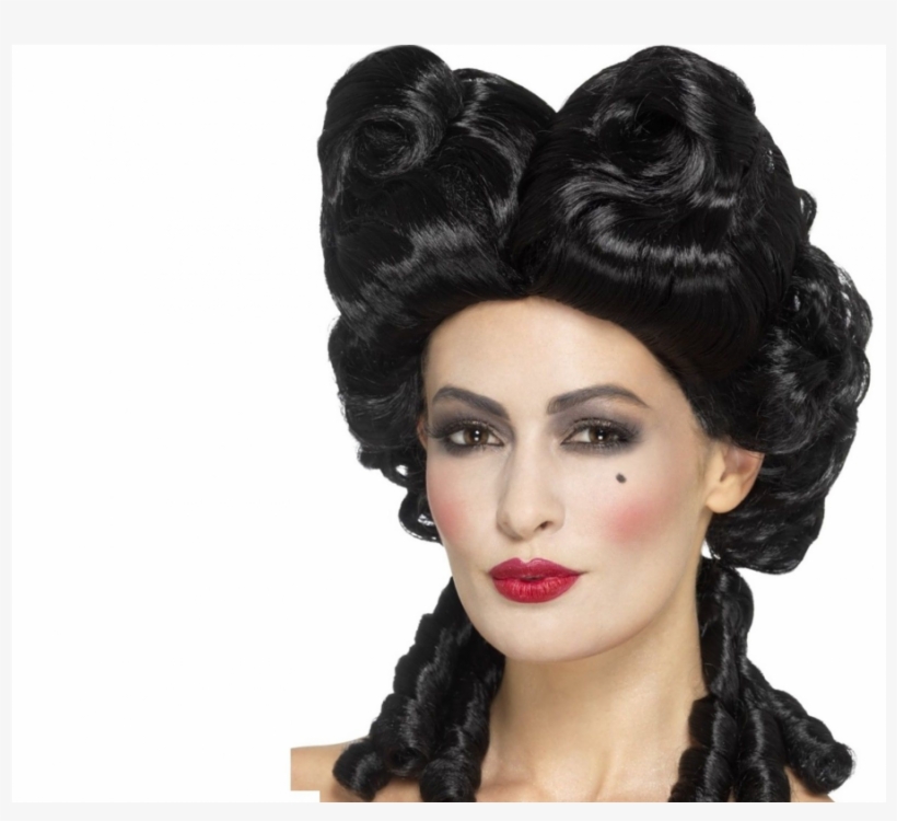 Baroque Venetian Gothic Masquerade Georgian Womans - Women's Gothic Baroque Wig - Black - One Size, transparent png download