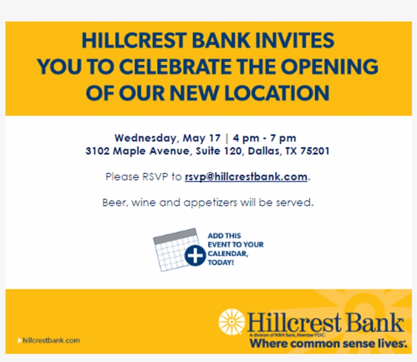 Hillcrest Bank Grand Opening - Hillcrest Bank, transparent png download