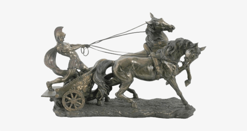 Roman Chariot Statue - Cast Bronze Figurine Of Roman Chariot, Large, transparent png download