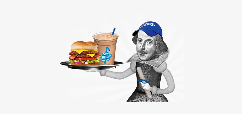 Illustration Of Shakespeare Holding A Culver's Butterburger - Shakespeare Shake, transparent png download