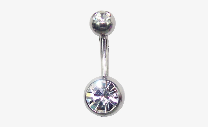 Graphic Freeuse White Double Crystal Belly Ring - White Crystal Belly Ring, transparent png download