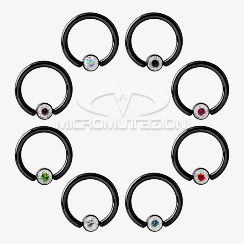 Black Steel Crystal Flat Bcr For Upper Lip Smiley Piercing - Steel, transparent png download