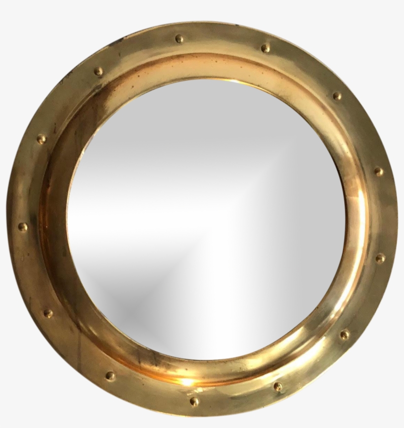 Vintage Rivet/ Porthole Brass Wall Mirror - Rivet, transparent png download