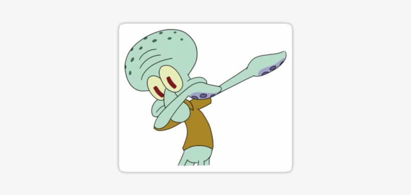 "squidward Dab" Stickers By Meganbxiley - Squidward Dab, transparent png download