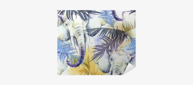 Watercolor Exotic Seamless Pattern - Watercolor Painting, transparent png download