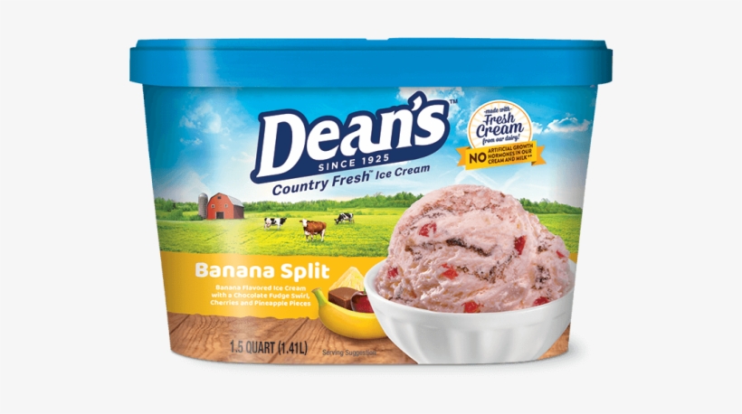 Dean's Premium Banana Split Ice Cream - Sea Salt Caramel Cheesecake Ice Cream, transparent png download