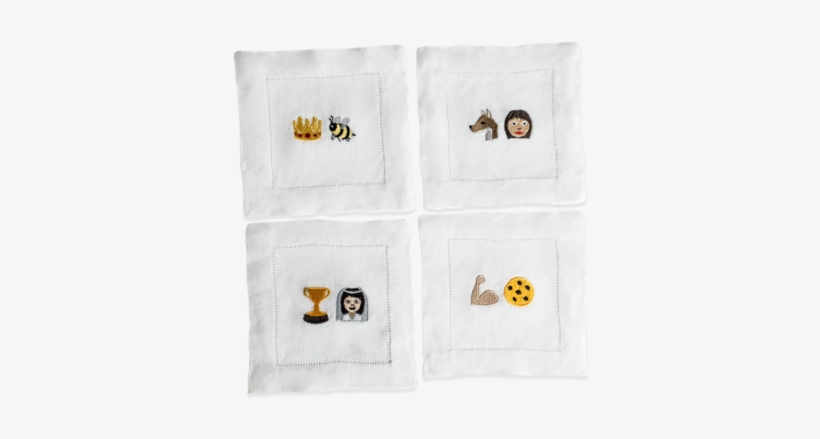 Cool Chick Square Emoji Cocktail Napkin Set - Napkin, transparent png download
