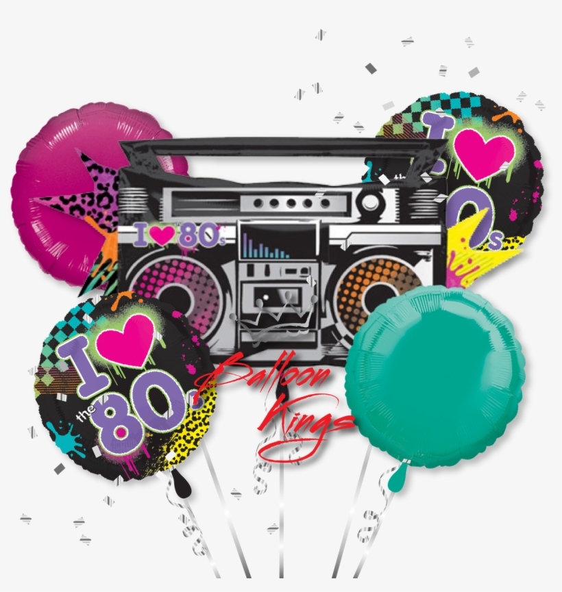 80s Boom Box Bouquet - 35" Totally 80"s Boombox Balloon - Mylar Balloons Foil, transparent png download