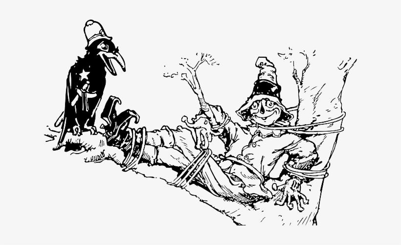 Cartoon, Bird, Crow, Fantasy, Alice, Wonderland - Scarecrow With Many Crows, transparent png download