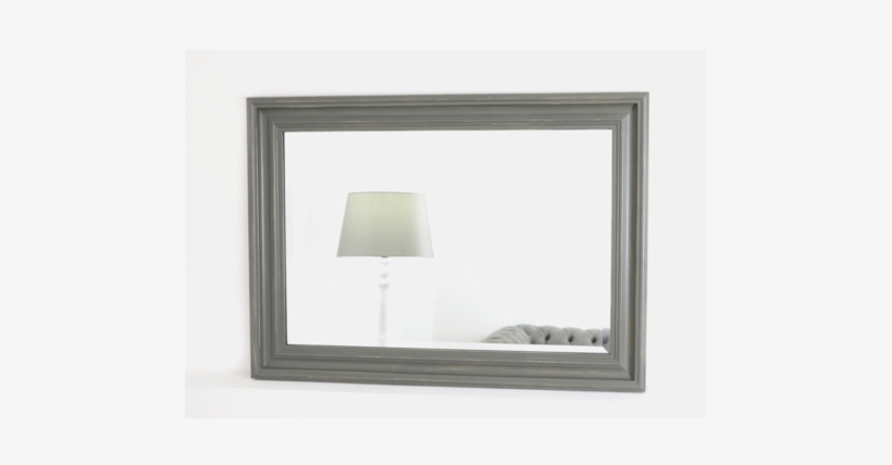 Grey Shabby Chic Rectangular Mirror 35" X 25" - Window, transparent png download