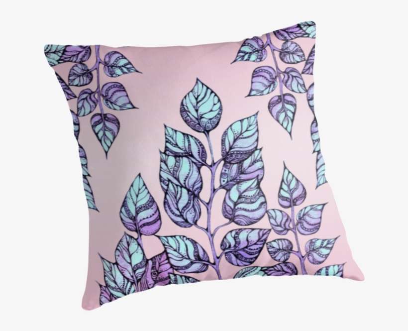 Rose Quartz And Serenity Hand Drawn And Watercolor - Cushion, transparent png download