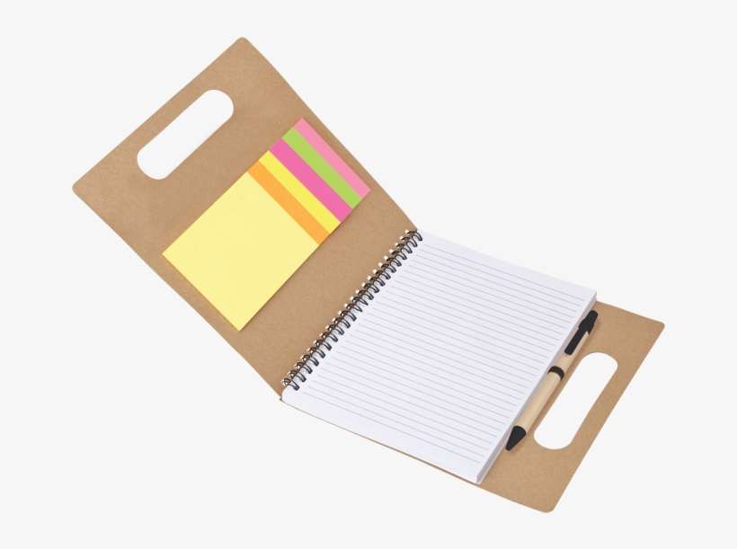 Main - Notebook With Pen And Sticky Notes, transparent png download