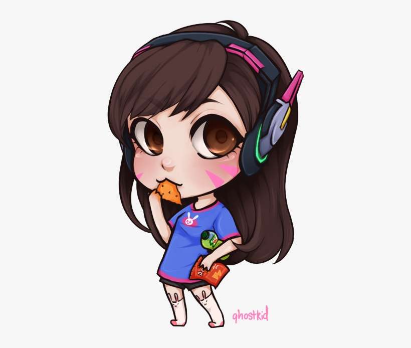 Pin By Callie On Overwatch Reference - D Va Overwatch Chibi, transparent png download