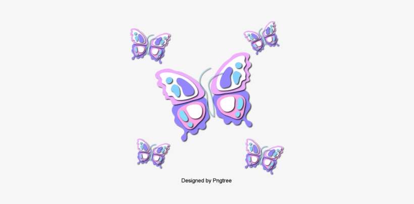 Beautiful Cartoon Lovely Hand-painted Colorful Butterfly - Vector Graphics, transparent png download