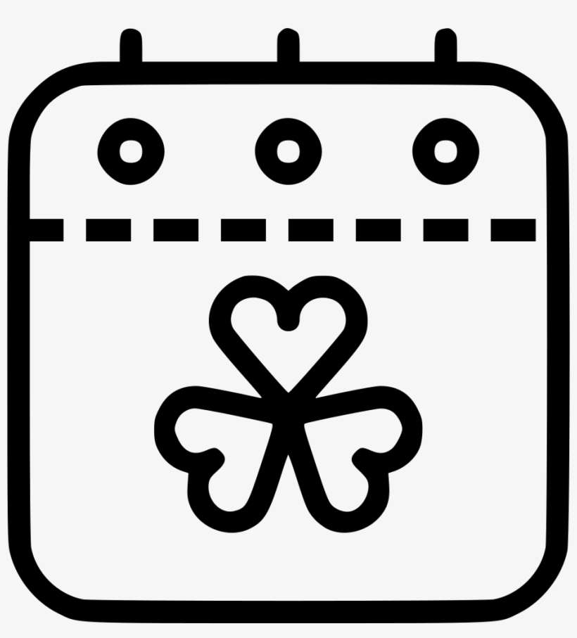 Calendar Date Feival Shamrock Comments - Scalable Vector Graphics, transparent png download