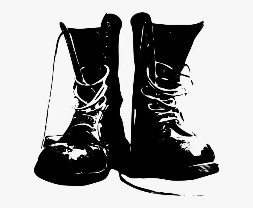 Boots Shoes Clothing Clip Art - Silhouette Of Army Boots PNG Image ...