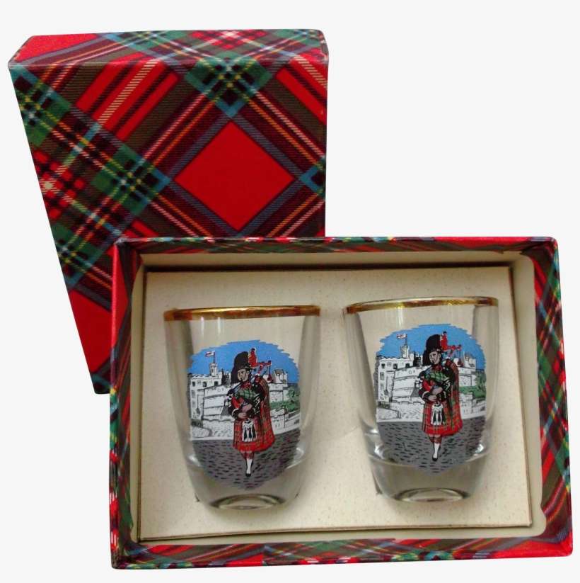 Vintage Watercolor Painting, Faux Bamboo Framed Landscape - Tartan, transparent png download