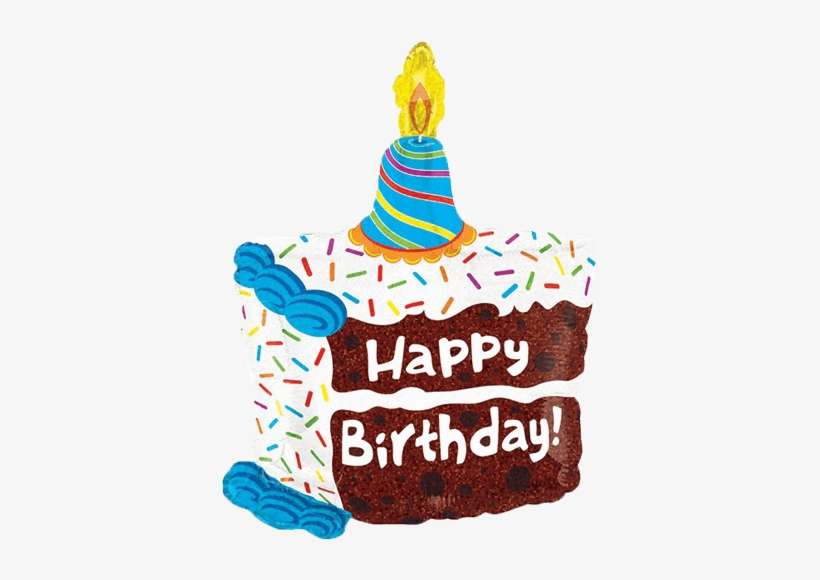 28" Birthday Cake Happy Birthday Balloon - Birthday Ballons And Cake, transparent png download