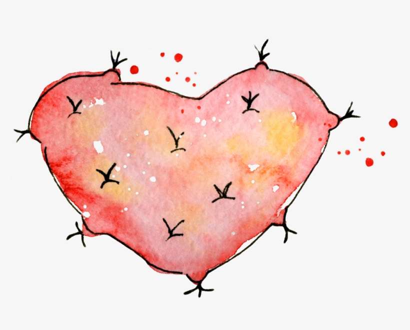 Acuarela Pintada A Mano En Forma De Corazon De Color - Watercolor Painting, transparent png download