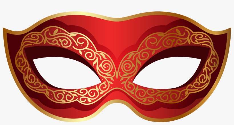 Red And Gold Carnival Mask Png Clip Art Image, transparent png download