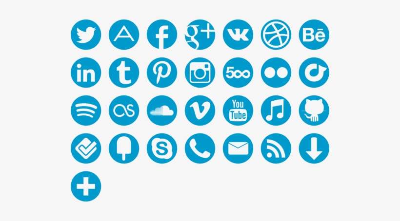 Social Icons - Blue Social Icons Png, transparent png download