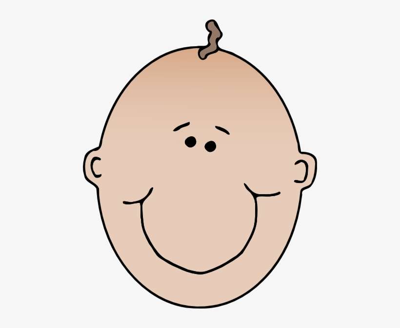 Vector Transparent Stock Baby Face Clipart - Cartoon Face No Hair, transparent png download