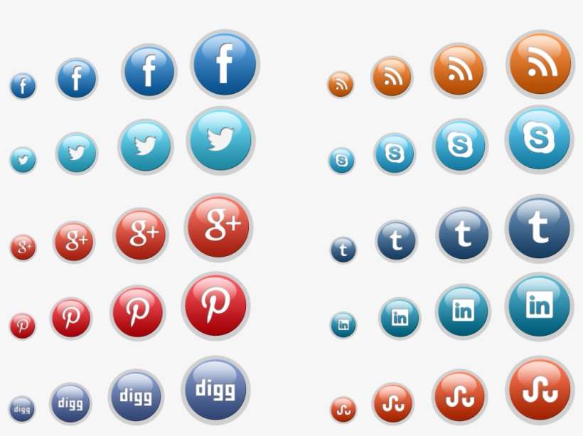 Social Media Icon Buttons - 3d Icons Png Social Media, transparent png download