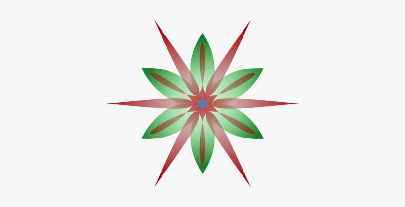 Starburst Flower Red And Green Decorative - Xmas, transparent png download
