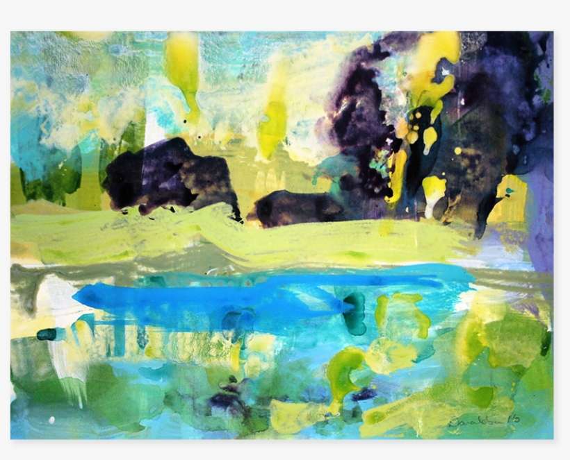 Summer Garden With Lake - Art, transparent png download