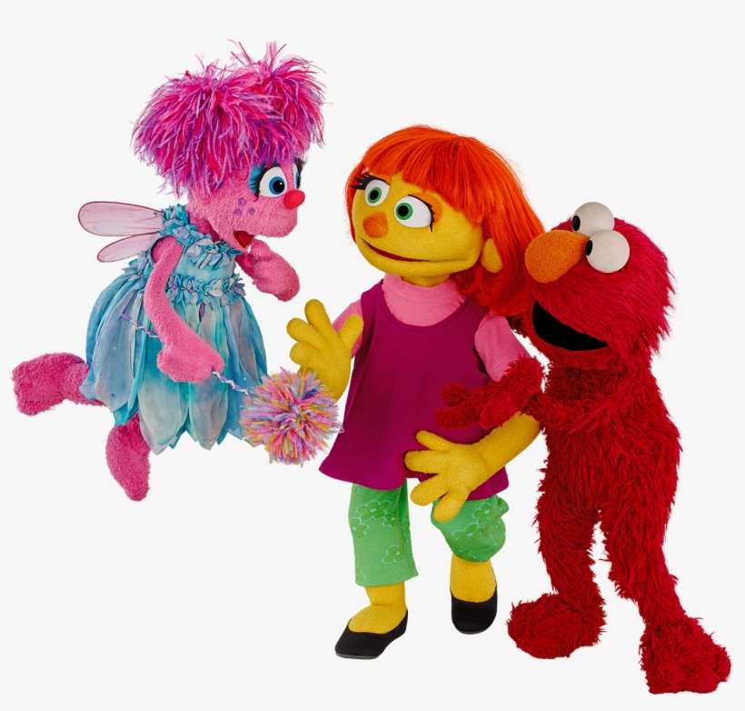 The Puppet In The Middle Of The Photo, "julia\ - New Sesame Street Characters Julia, transparent png download