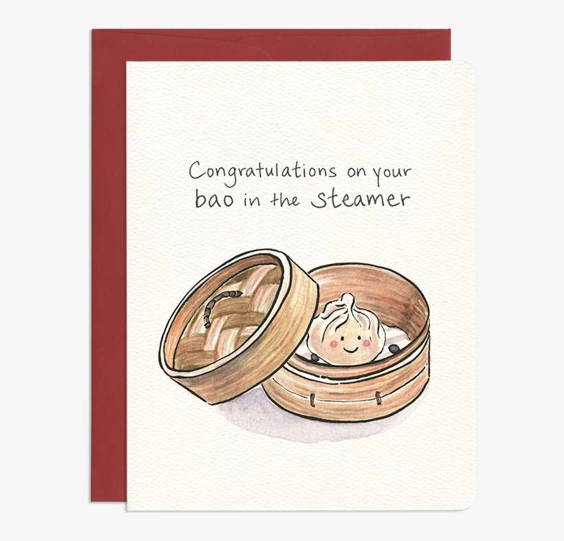 Baby Bao Congratulations Pregnant Foodie Card - Pregnancy, transparent png download