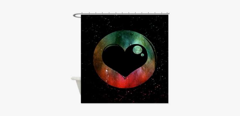 Black Abstract Watercolor Heart Shower Curtain - Literacy, transparent png download