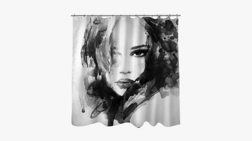 Beautiful Woman Face - Art Print: Ismagilova's Beautiful Woman Face. Watercolor, transparent png download