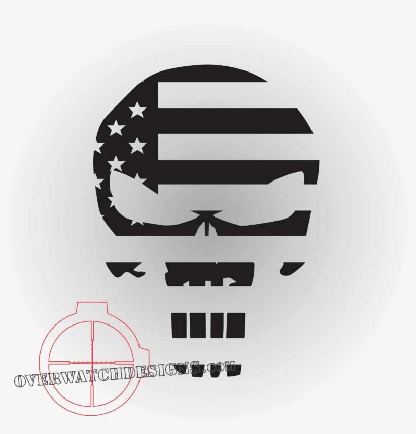 Punisher Skull With American Flag Png Logo - Punisher American Flag Jeep Decals, transparent png download