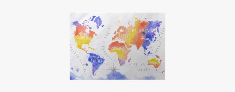 Paper Watercolour World Map, transparent png download