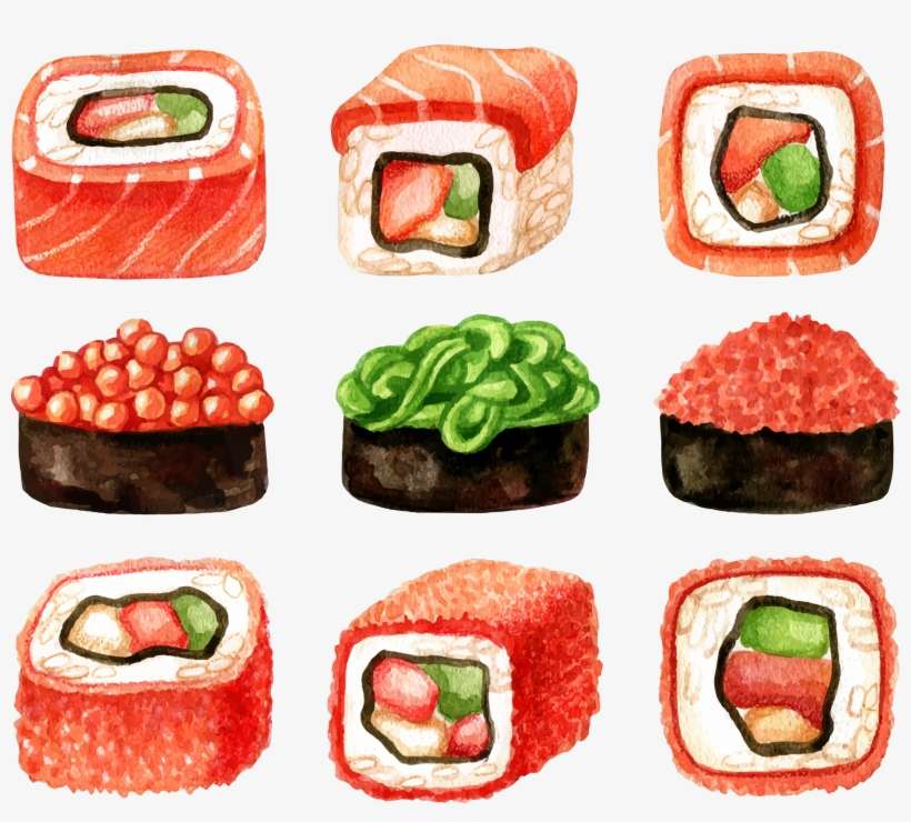Sushi Japanese Cuisine Sashimi Illustration - Sushi Illustration, transparent png download