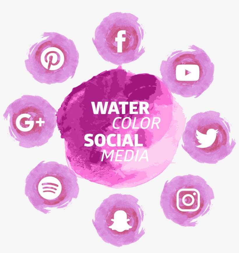 Social Media Download Icon Watercolor Tools Transprent - Social Media Watercolor Icons, transparent png download